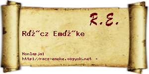 Rácz Emőke névjegykártya